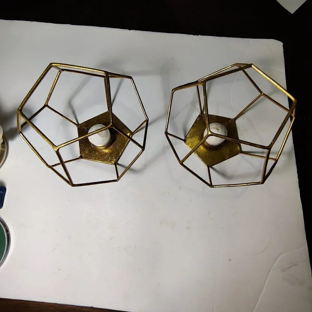 Geometric Tea Lights, group of two, designed by Nate Berkus